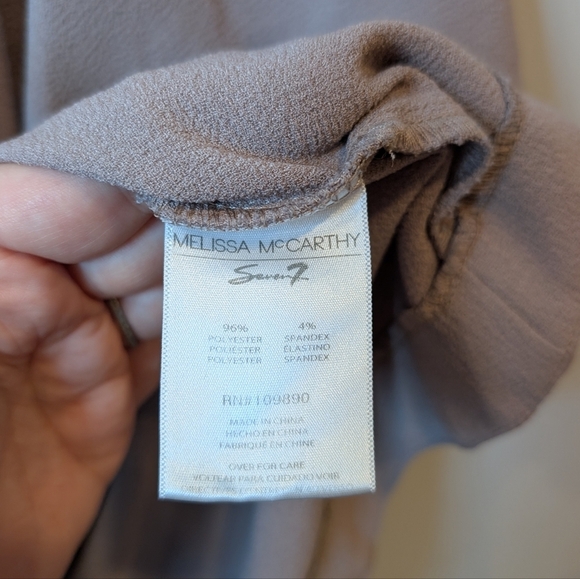 Melissa McCarthy Plus 3X High Lo Scoop Neck Short Sleeve Top Office - Picture 8 of 10